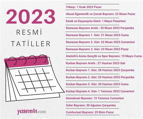 2024'de Hangi Günlerde Tatil Yapabileceksiniz?